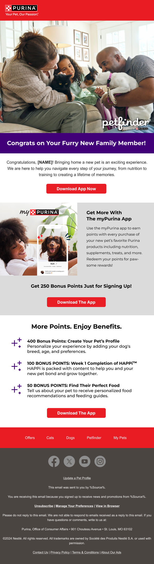 Purina Pro Plan welcome email